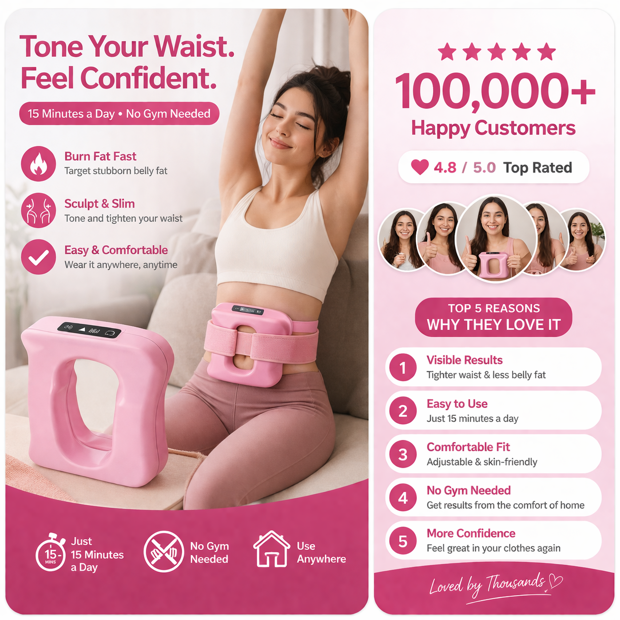 Smart Ab Sculpt Pro – 15 Min Daily Waist Toner