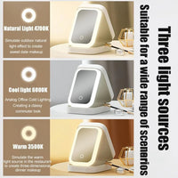 Compact Makeup Vanity With LED Mirror