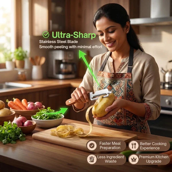PurePeeler™ – Stainless Peeler | High-Grade Durability | Clean, Precision Peeling + Bottle Opener