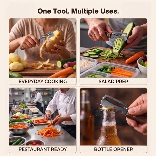 PurePeeler™ – Stainless Peeler | High-Grade Durability | Clean, Precision Peeling + Bottle Opener